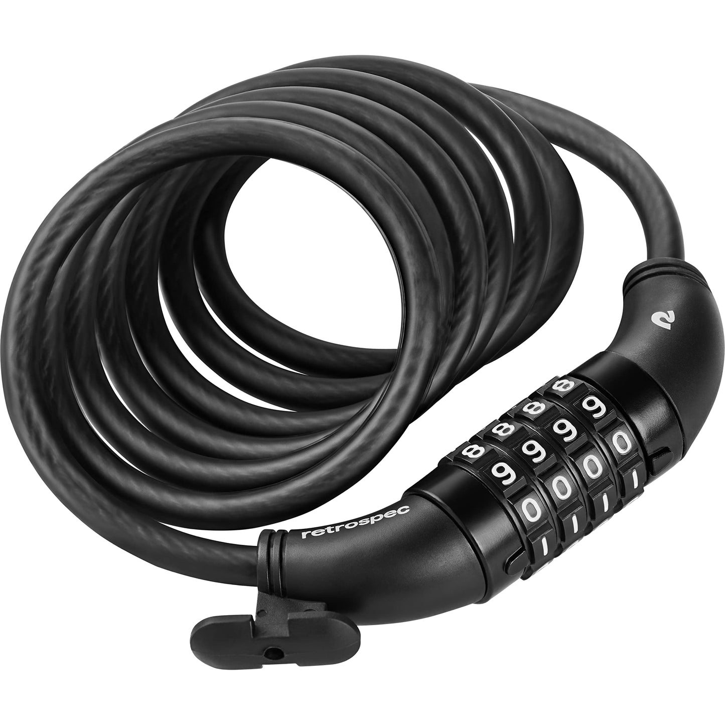 Retrospec Grizzly Bike Lock - 6ft Anti-Theft Cable with 4-Digit Combination & Mounting Bracket - Secure Mountain & eBike Accessory