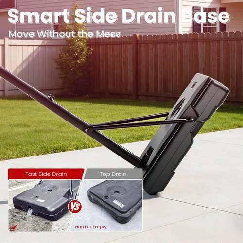 Feelwin Basketball Hoop - Portable Outdoor Goal with Adjustable Height for Youth & Adults | Sturdy Base