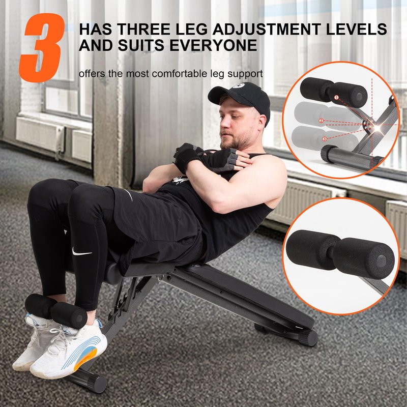 BARWING Adjustable Weight Bench for Home Gym,700LBS Foldable Incline Bench for Full Body Workout Easy Assembly Training Decline Bench