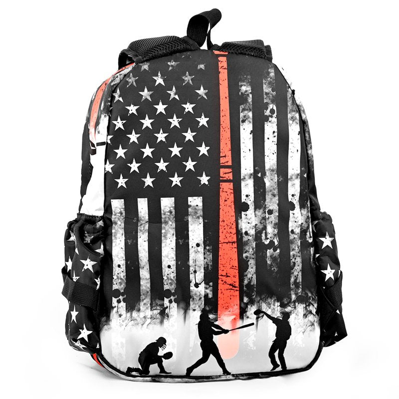 Baseball Backpack American FlagLaptop Backpacks Multipurpose Daypack For Men Women Travel Hiking