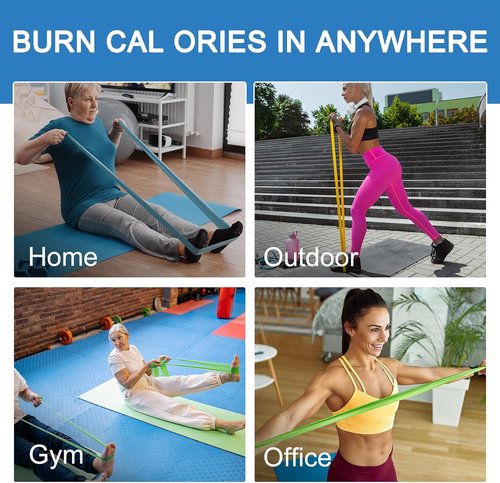 5 Pcs Skiennix Professional Resistance Bands - Latex-Free Elastic Workout Bands for Men & Women