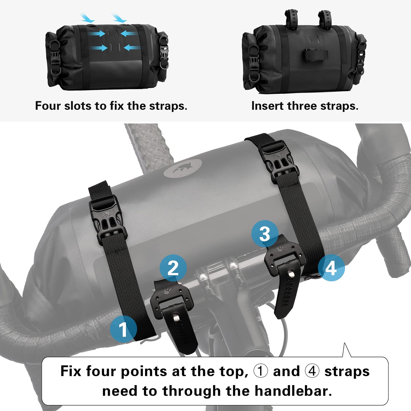 Rhinowalk 2PC Bike Handlebar Bag Set Waterproof Bicycle Front Tube Bag Large Capacity Storage Bag Shoulder Bag