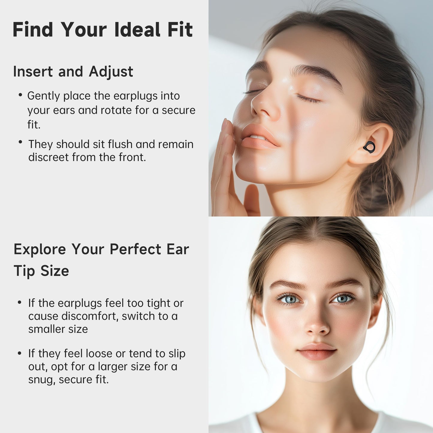 QWH Concert Ear Plugs, High Fidelity Hearing Protection for Concerts and Musicians, Reusable Silicone Ear Plugs for Festivals, Live Events, DJs, 25 dB Noise Cancelling (Black)