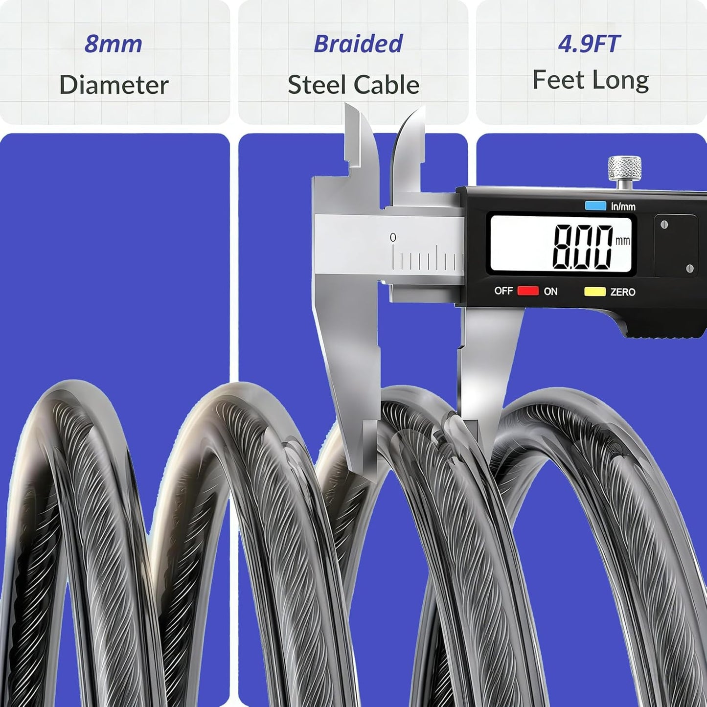 Skiennix 4-Digit Security Bike Lock Cable - Anti-Theft Resettable Combo Lock for E-Scooters & Bicycles