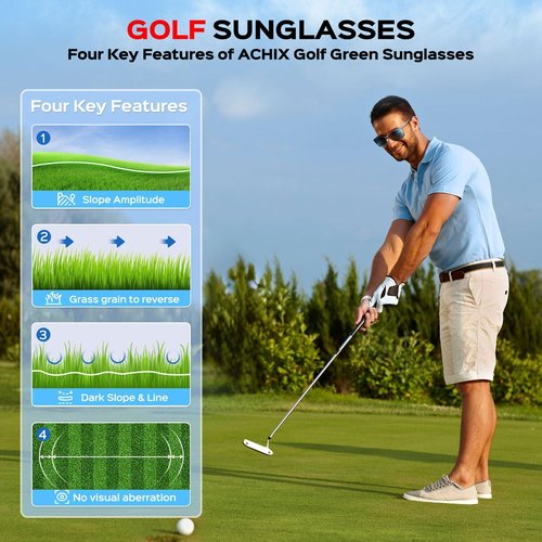 Xoxocos ‌Golf Sunglasses for Men - Polarized HD Lenses for Enhanced Green Reading, UV400 Protection & Glare Reduction - Lightweight & Stylish for Golf, Fishing & Driving‌