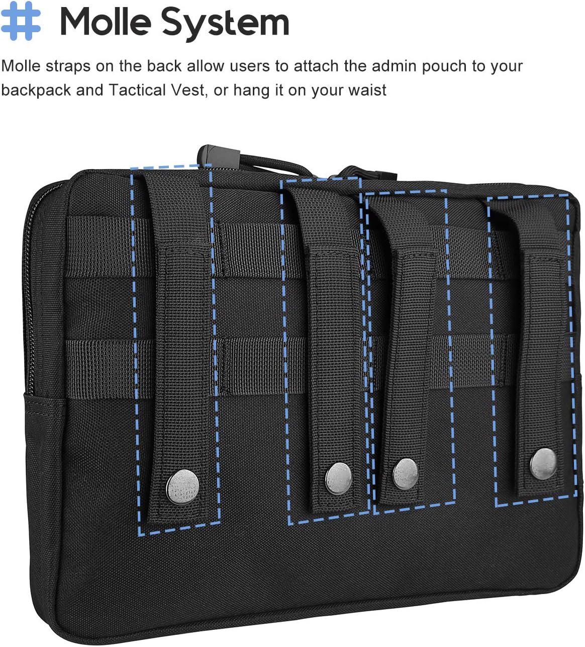 ProCase Tactical MOLLE Pouch - Multi-Purpose Utility Gear Bag for Outdoor Activities | Black