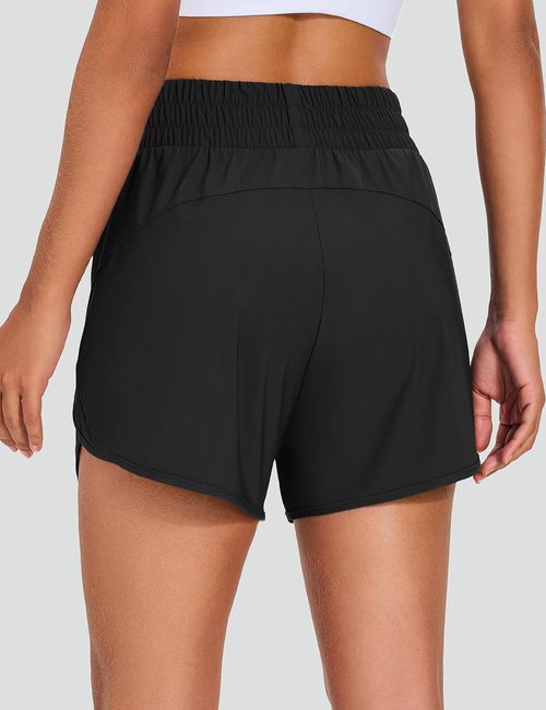 KPSUN Women's Athletic Running Shorts - 5" High Waisted Gym Shorts with Zipper Pockets | Lightweight & Quick Dry