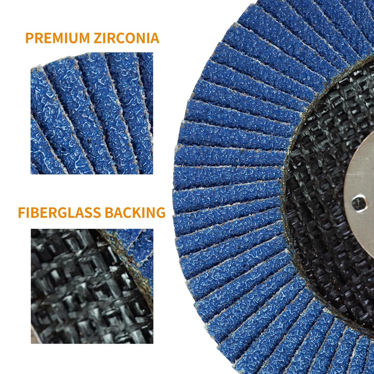 10 Pack Flap Discs 4 1/2 for Angle Grinder Sanding Disc, 40 Grit Grinding Disc, 4.5" x 7/8" Type 29 Zirconia Grinding Wheel for Metal, Wood, Stainless Steel Finishing