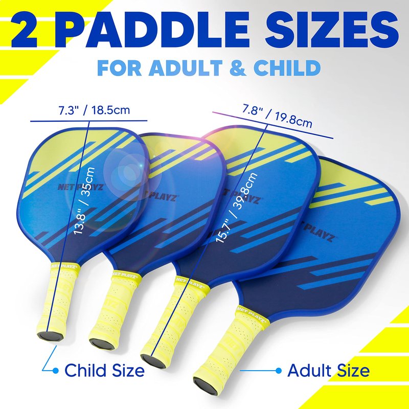 Pickleball Paddles Family Set, 2 Child-Size & 2 Adult-Size USAPA Approved Family Set for Kids, Parent-Child Adult/Junior