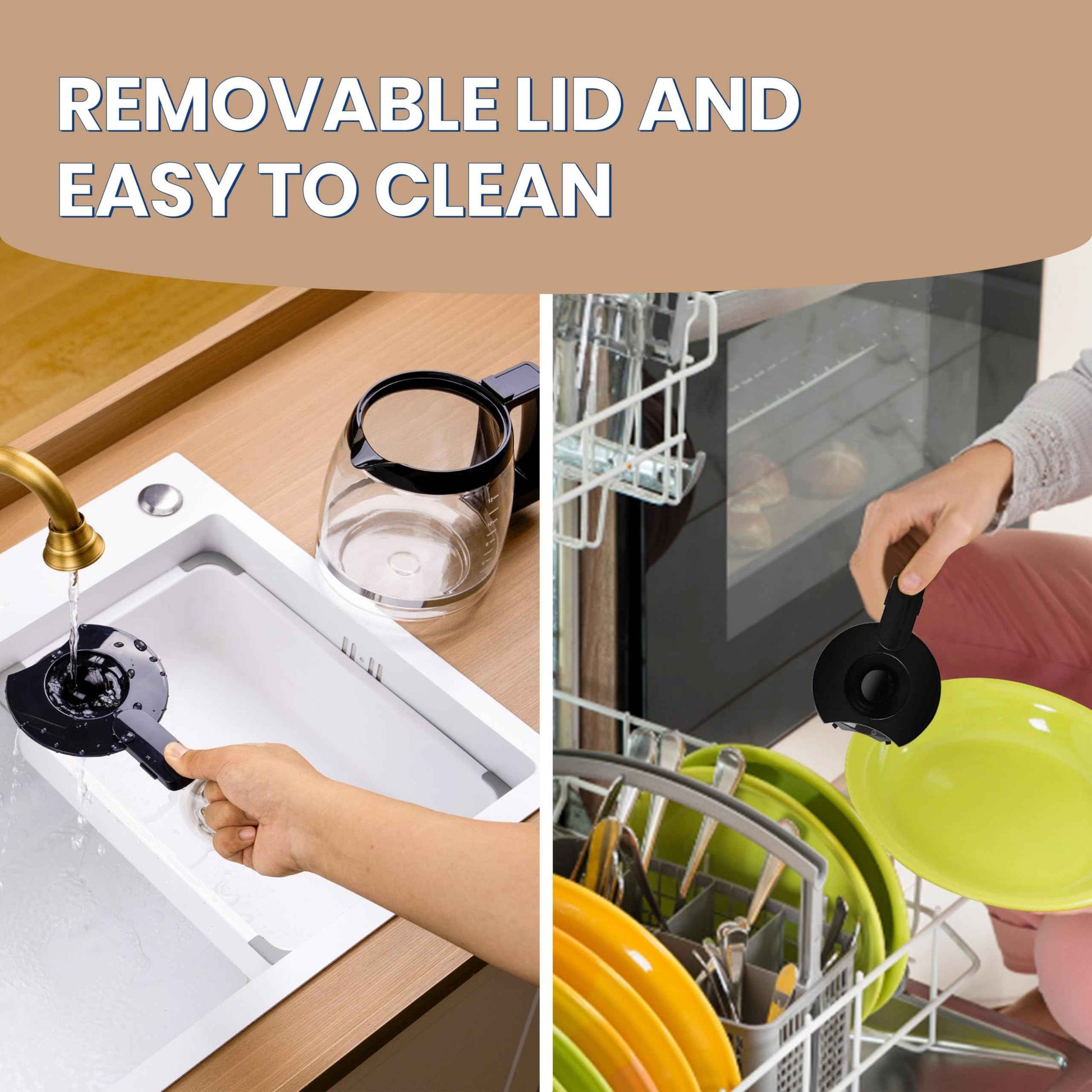 12-Cup Glass Carafe Replacement Compatible With Cuisinart Coffee Maker Models CHW-12, CHW-12P1, DCC-1100BK, DCC-1200, DCC-2650, DGB-550BK, DGB-550BK1, DGB-625BC, DGB-700BC, and SS-12 DCC-1200PRC.