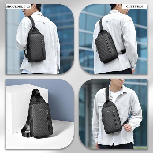 FSD Sling Backpack for Men - Water-Resistant Crossbody Chest Bag for Travel & Hiking