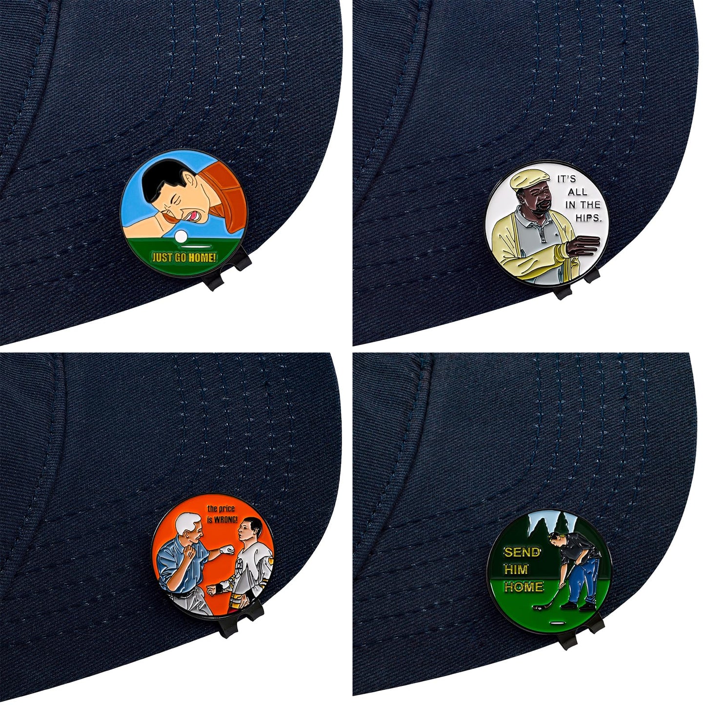 SPORTY BUFF Golf Ball Markers Gift Set - Funny Golf Gifts for Men and Women Golfers (Happy)