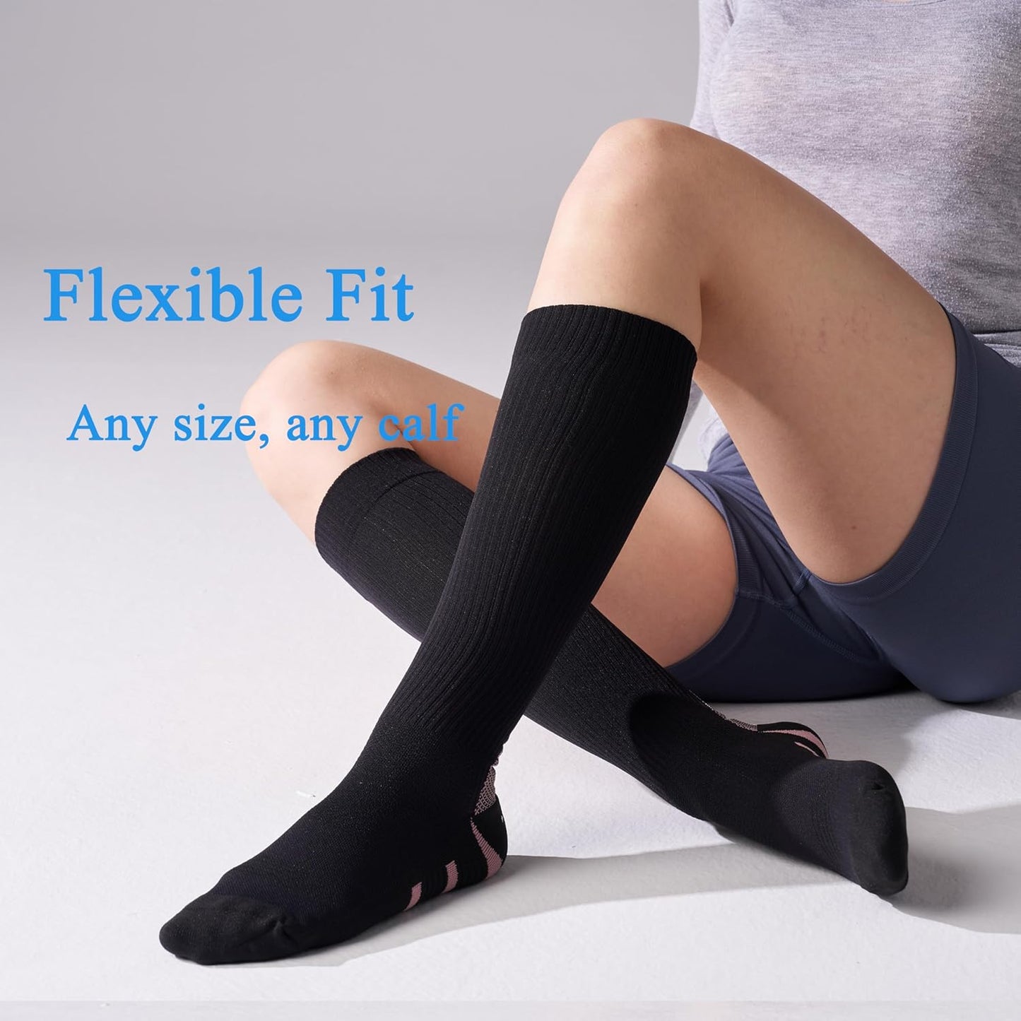 Skiennix Compression Socks - 20-30mmHg Graduated Support for Women | 4 Pairs for Running & Athletic Use