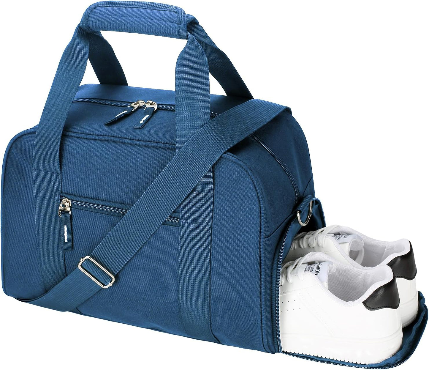 SeaRock 14-Inch Mini Duffle Gym Bag - Versatile Carry-On with Shoe Compartment | Navy Blue