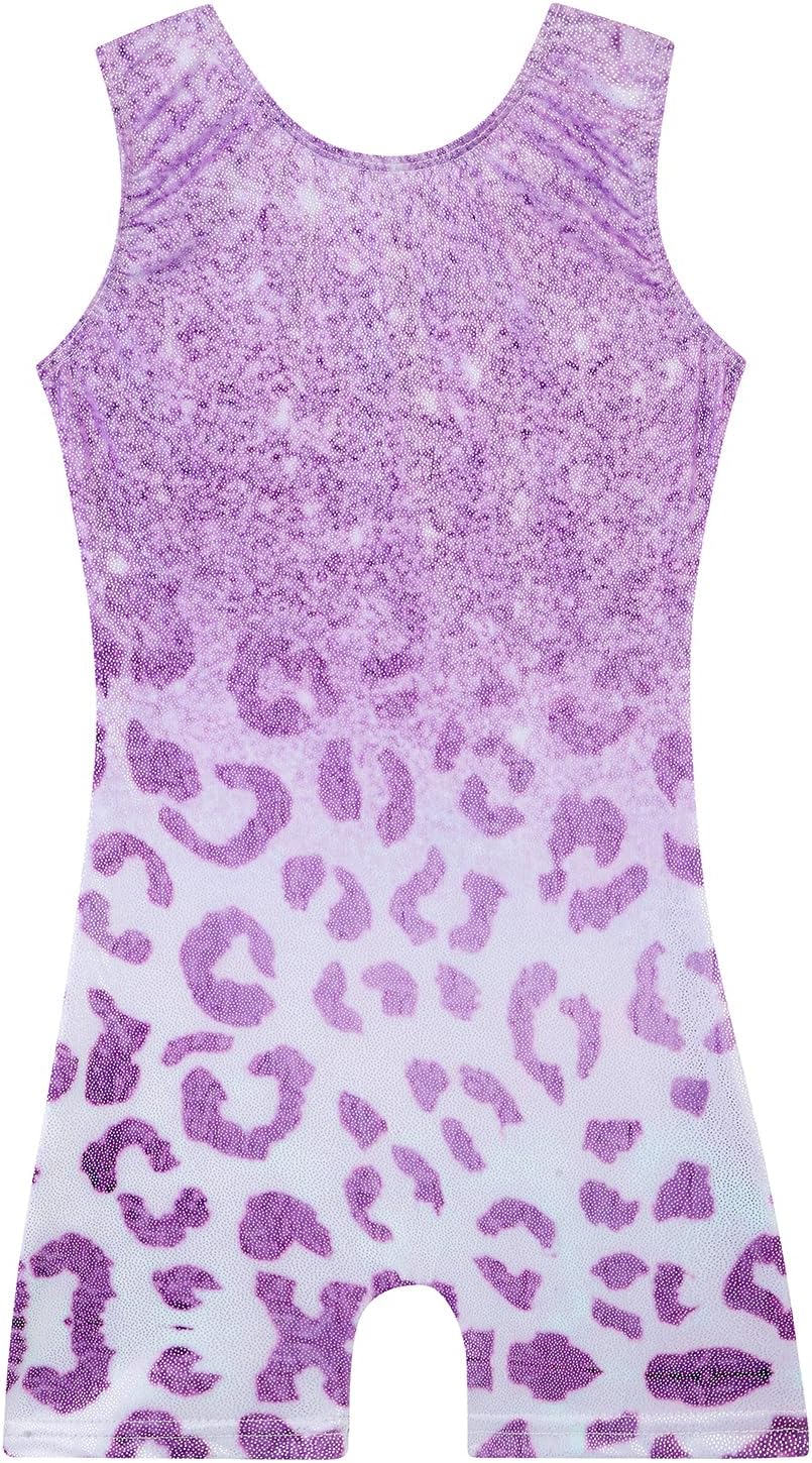 Skiennix Girls' Gymnastics Leotard - Shiny Mermaid Unicorn Design | Toddler Size, Blue & Hot Pink