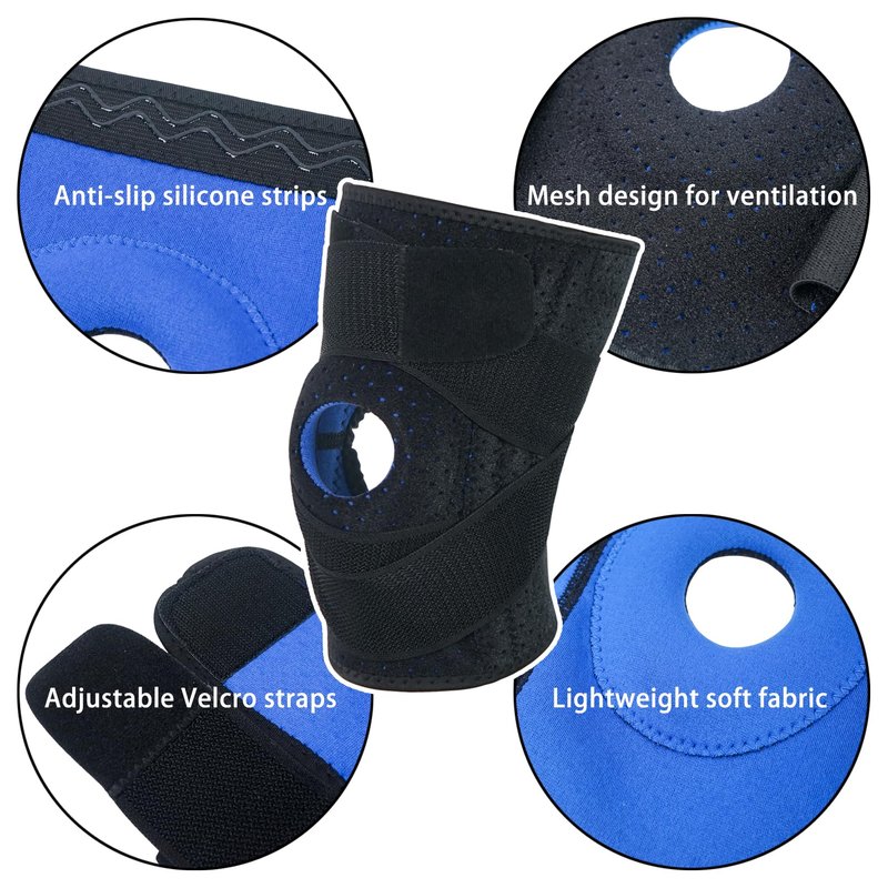 Luwint Kids Youth Neoprene Knee Brace, Open Patella Stabilizer with Adjustable Straps Knee Pads Support for Arthritis, ACL, Relieves Pain, Basketball, Sports, 1 Piece