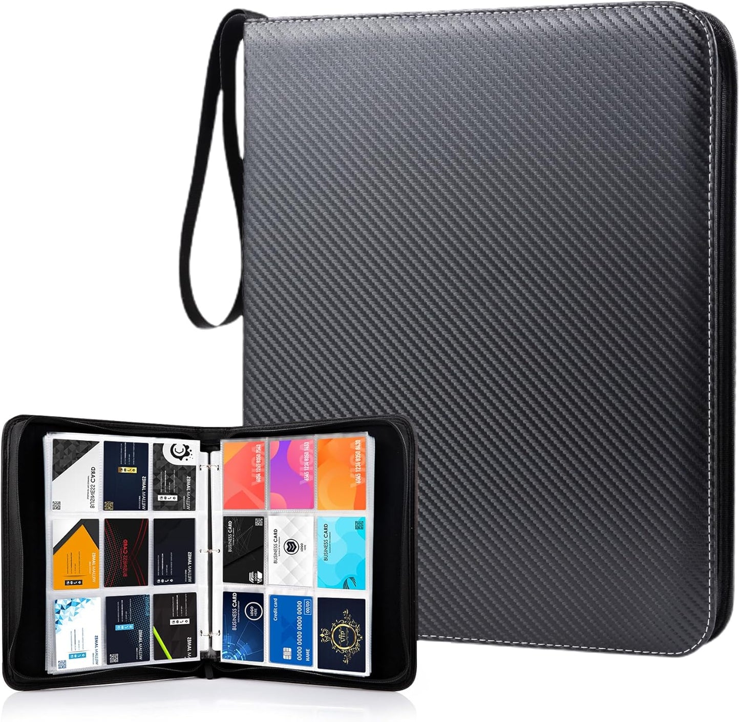 WOT Trading Card Binder - 900 Pocket Zippered Holder for Baseball & Football Cards | Durable & Portable