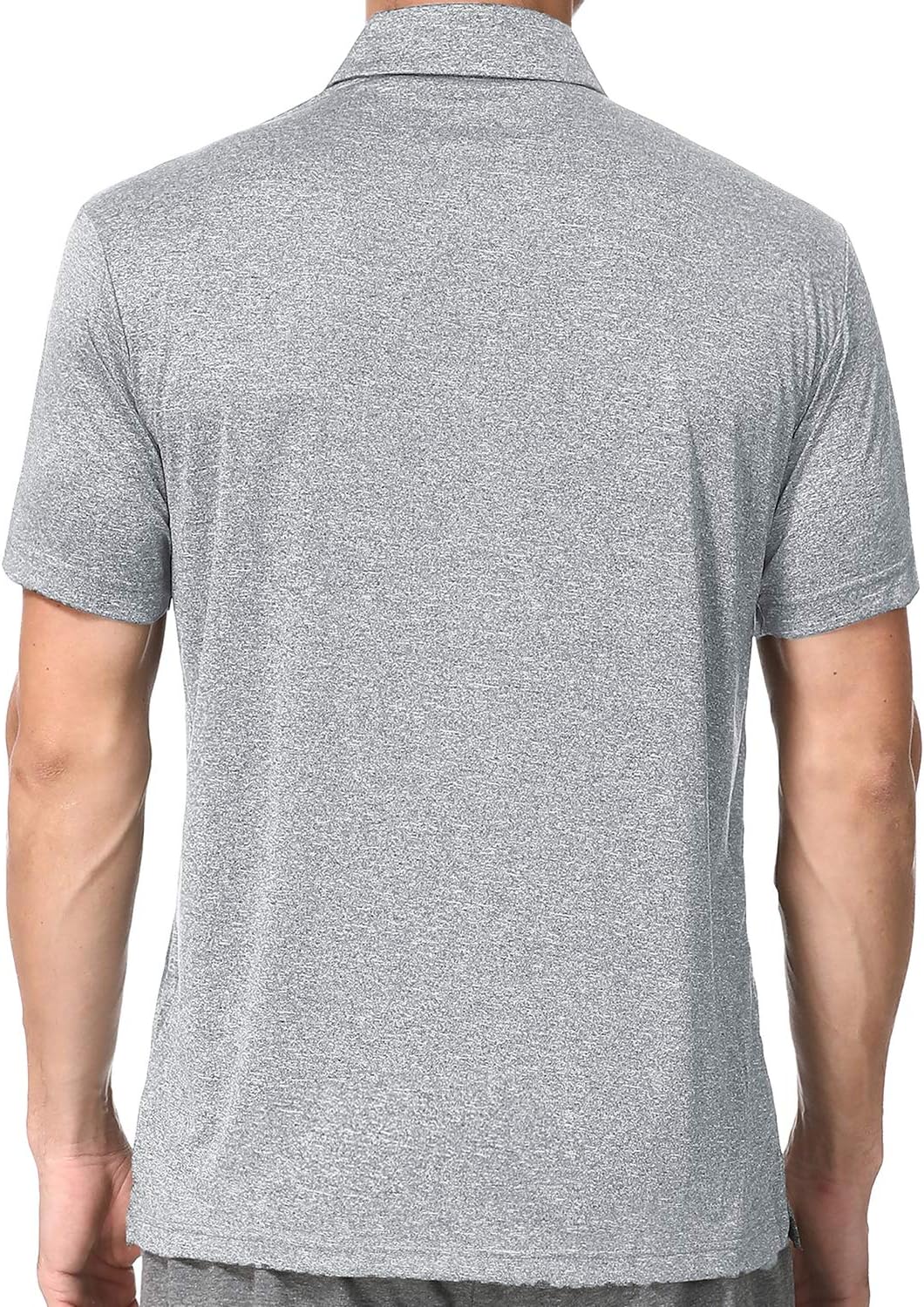 Skiennix Men's Alpha Dry Fit Golf Polo Shirt - Light Grey, XXL, Comfortable Regular Fit