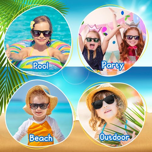 ASTARON Novelty Sunglasses for Kids - 8 Pack Summer Beach Party Favors | Fun Goody Bag Fillers