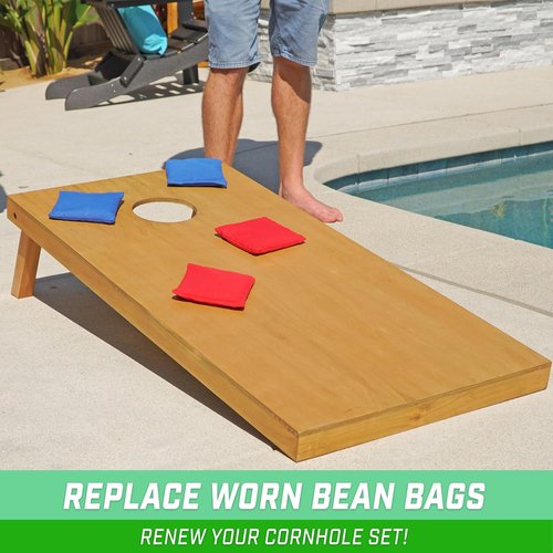 GoSports Cornhole Bean Bags Set of 8 - All Weather Durable Design - American Stars and Stripes or Red and Blue