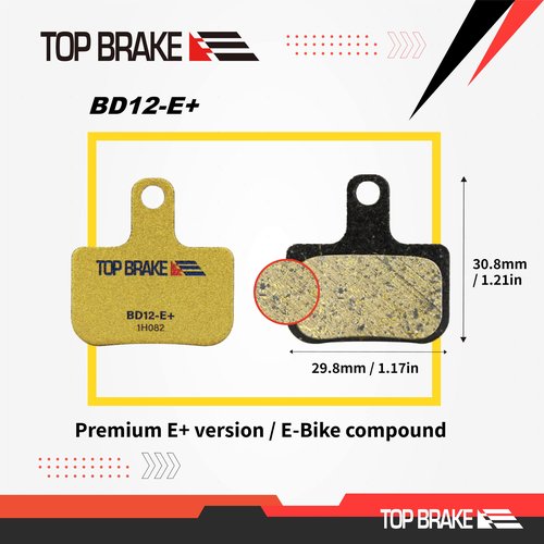 TOP BRAKE Disc Electric Road Bike Brake Pads for SRAM Level Ultimate/Force,RED AXS and XC MTB Brake Set | E-Bikes, E-Road, E-Gravel | E-Bike Compound,Long Lasting, Premium E+ Version, Gold