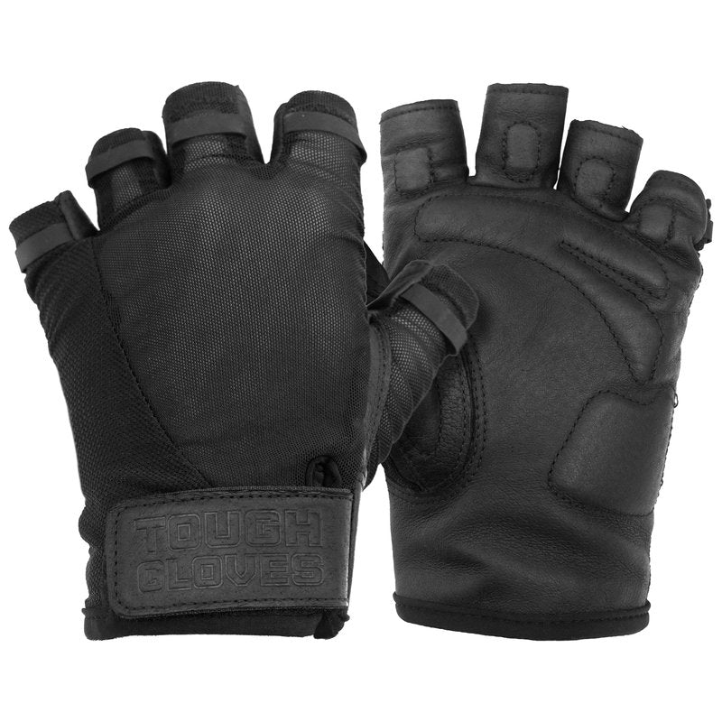 Superset Leather Workout Gloves for Weight-Lifting (Padded) Perfect for Gym Training (Breathable) (Black W/Black, 12 Mens 2XL)