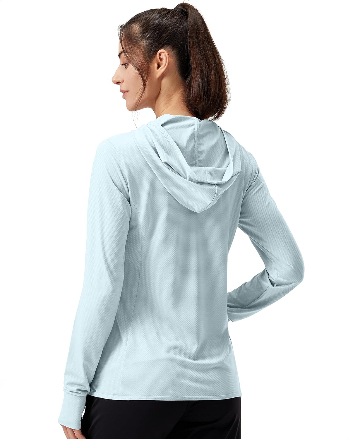 Soothfeel Women's Lightweight UPF 50+ Sun Protection Hoodie Jacket - Long Sleeve with Pocket for Outdoor Activities