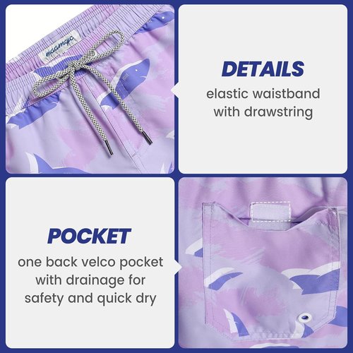 Maamgic Men's Swim Trunks - Quick Dry Bathing Suits with Mesh Lining | 7-Inch Funny Swim Shorts