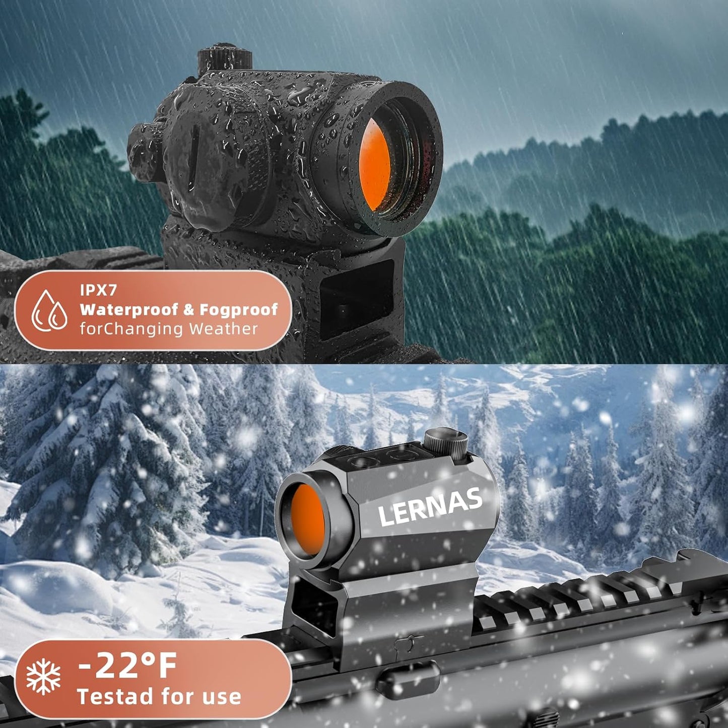 Motion Awake 2MOA Red Dot Sight - 11 Brightness Settings | IPX7 Waterproof & 50000H Battery Life
