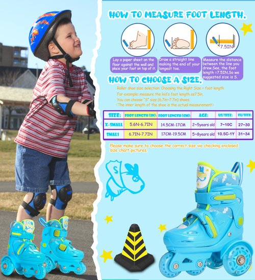 Adjustable Roller Skates for Girls & Boys with Light Up Wheels (Ages 3-9) – Roller Skates with Illuminating Wheels