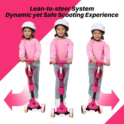 JOVA ZIFFY 2-in-1 Toddler Scooter - Foldable Light-Up 3-Wheel Design for Kids 3-12, Adjustable Height