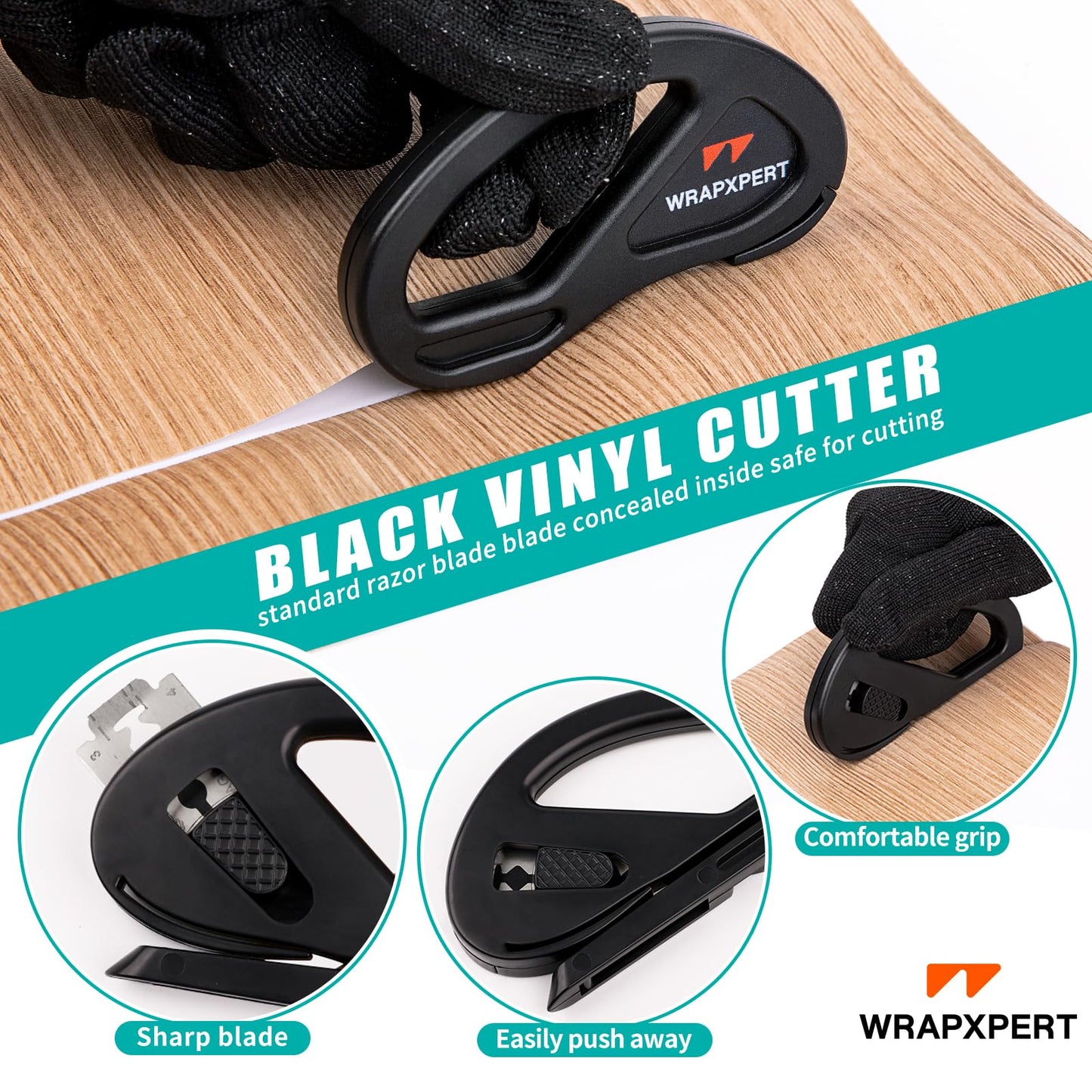 WRAPXPERT Wallpaper Smoothing Tool,Wallpaper Tools Included Felt Squeegee,Craft Knife,Wallpaper Brush,Wallpaper Scraper Tool for Peel and Stick Wallpaper,Window Tint Film,Wallpaper Adhesive