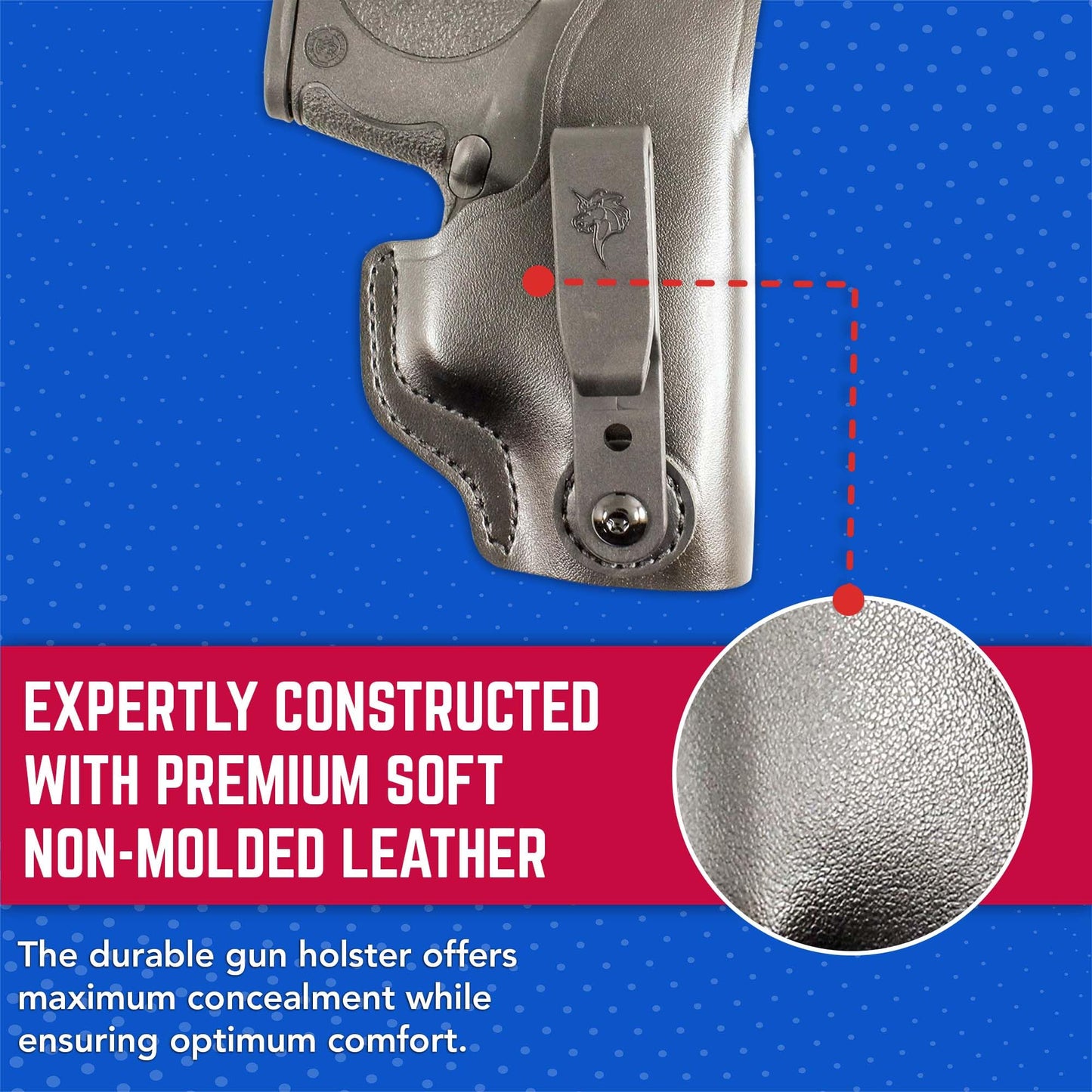 DeSantis Dual Carry II IWB/OWB Holster - IWB Holster, OWB Holster, Leather Pistol Holster, Compatible with Glock 26, Glock 27, Glock 33, Walther PPS - Right Hand Draw, Black