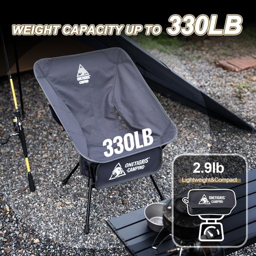 ONETIGRIS Tigerblade Camping Chair, Lightweight Folding Backpacking Hiking Chair, Compact Portable 330 lbs Capacity