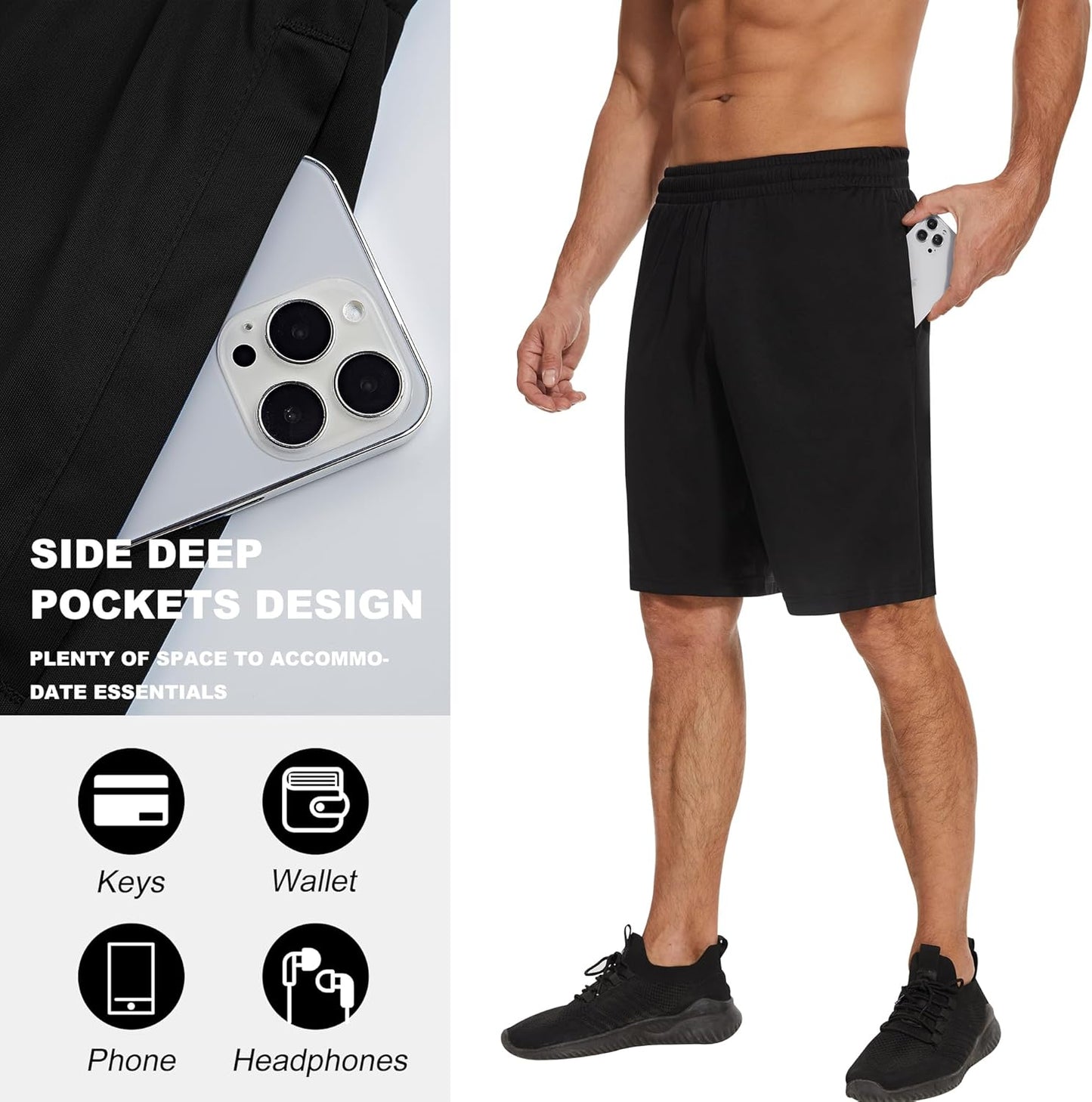 TVKSOM Men's Athletic Shorts - Quick-Dry Basketball Shorts with Pockets | 7-Pack, Comfortable Fit