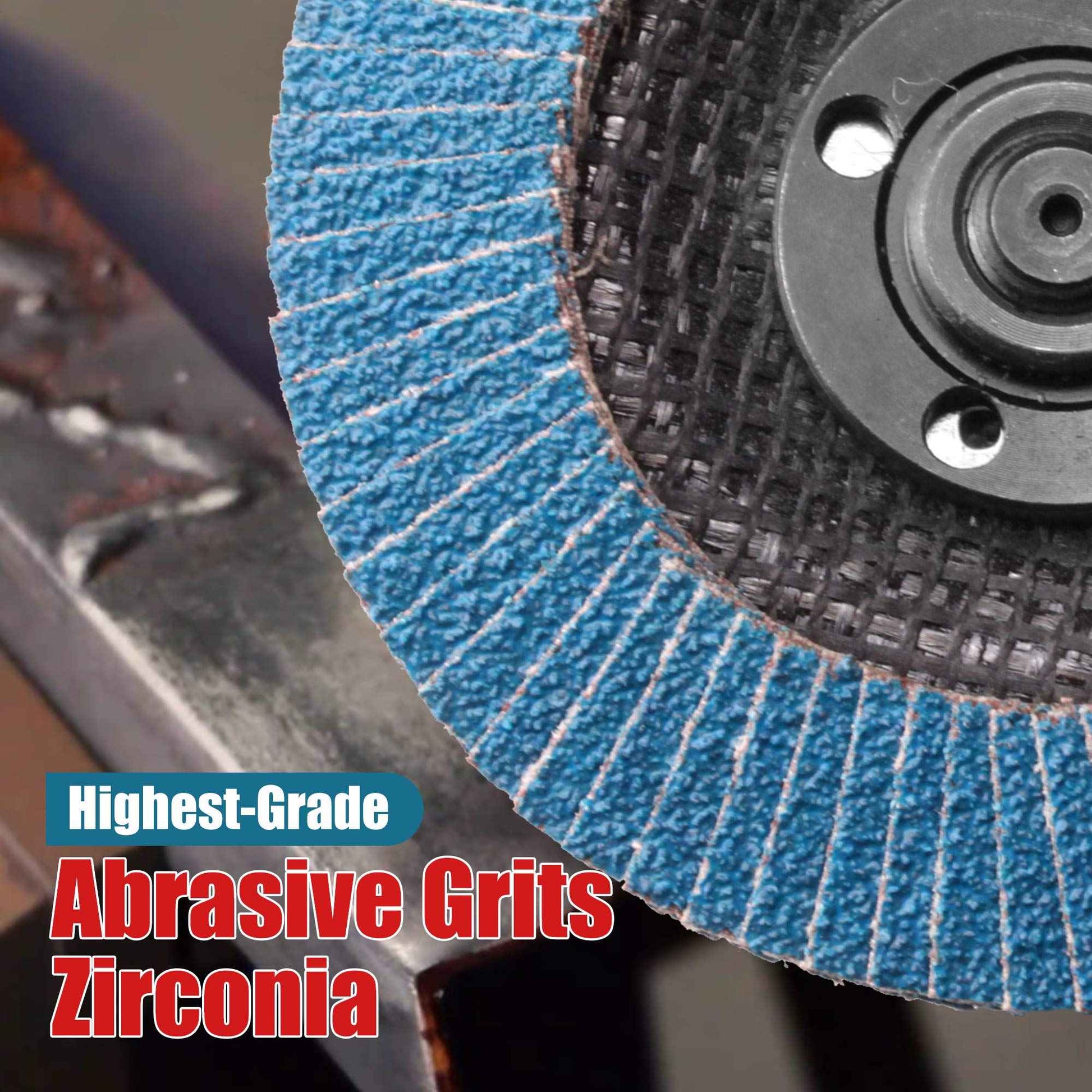 EZARC Flap Discs 80 Grit, 4 1/2 x 7/8-Inch Flap Sanding Disc, Type 29 Zirconia Grinding Wheel for Stainless Steel, Sheet Metal (50 Pack)