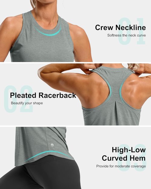 G Gradual Women's Racerback Workout Tank Top - Loose Fit Sleeveless Athletic Yoga Shirt | Ideal for Gym & Running