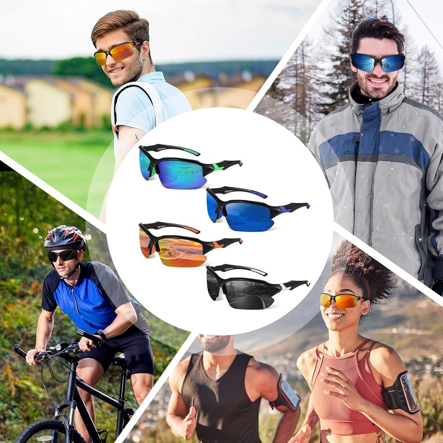 Skiennix Polarized Sports Sunglasses - UV Protection for Men & Women | Ideal for Baseball, Cycling, Running, Fishing