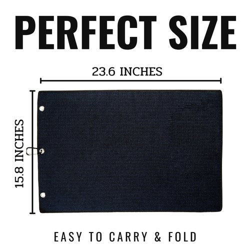 CybGene Cat Golf Towel, 16'x24' Microfiber, Black - Cat
