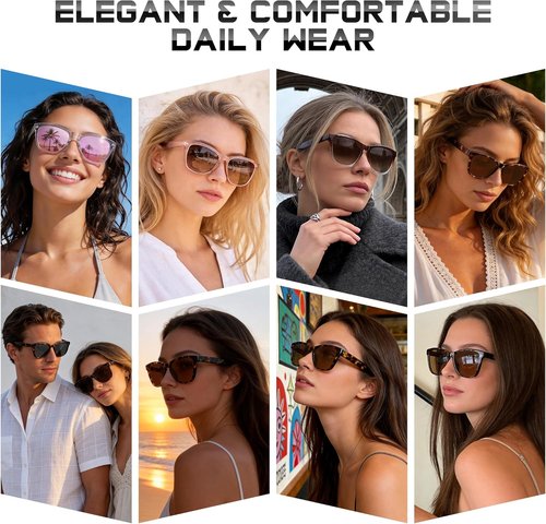 DANAMY Women's Polarized Sunglasses - Trendy Designer UV400 Protection | Mirrored Finish