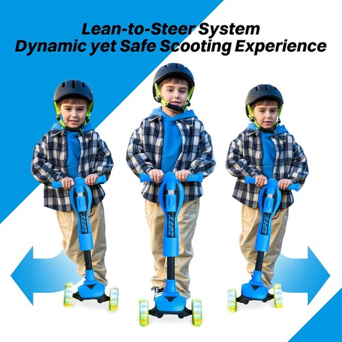 JOVA ZIFFY 2-in-1 Toddler Scooter - Foldable Light-Up Design for Kids 3-12 | Adjustable Height, Anti-Slip Deck