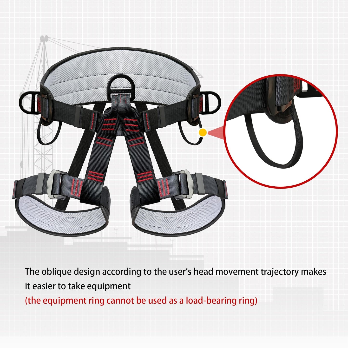 DIJJIG Climbing Belts, Thicken Professional Half Body Safety Belt Climbing Gear for Tree Climbing, Fire Rescue, Roofing