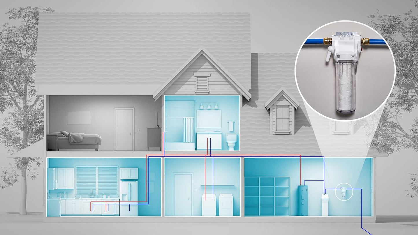 Whole House Water Filtration System - Reduces Sediment & Rust, Installation Kit Included, GXWH20T