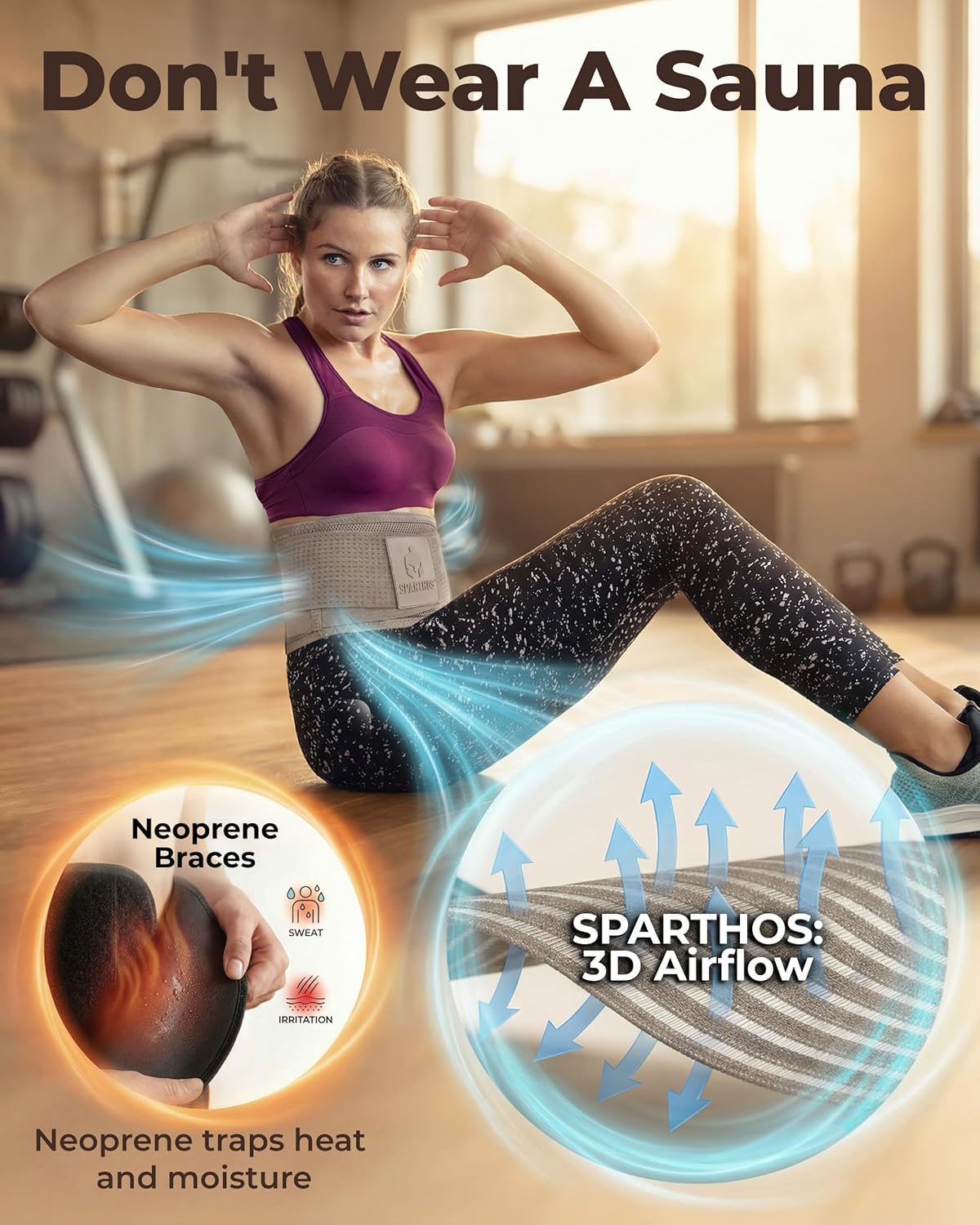 Sparthos Back Support Belt - Instant Relief for Lower Back Pain & Sciatica - Breathable Lumbar Brace | Fits 31–38" Waist (Taupe, Small)