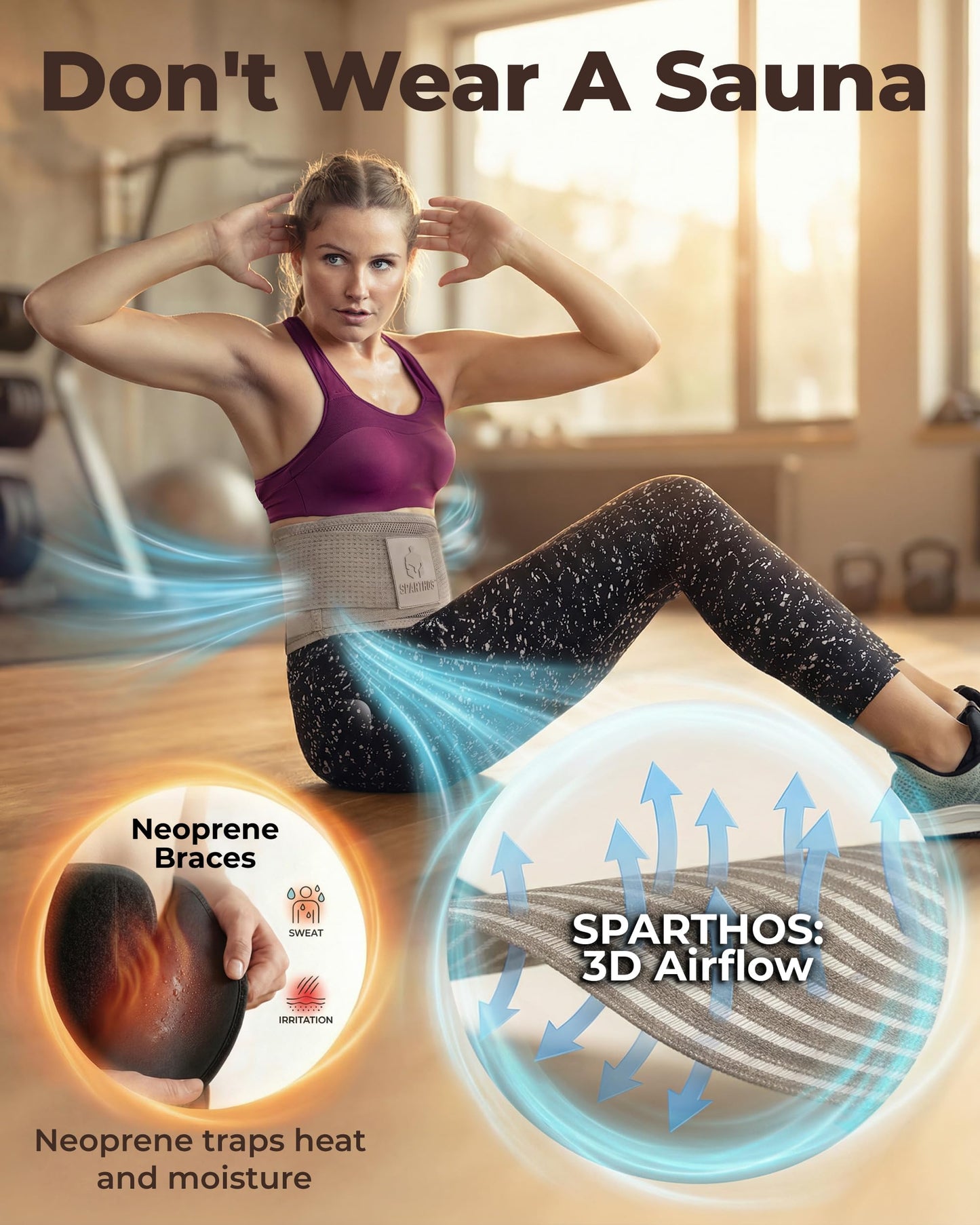 Sparthos Back Brace for Women & Men, Sciatica, Lower Back Pain - Taupe-MD