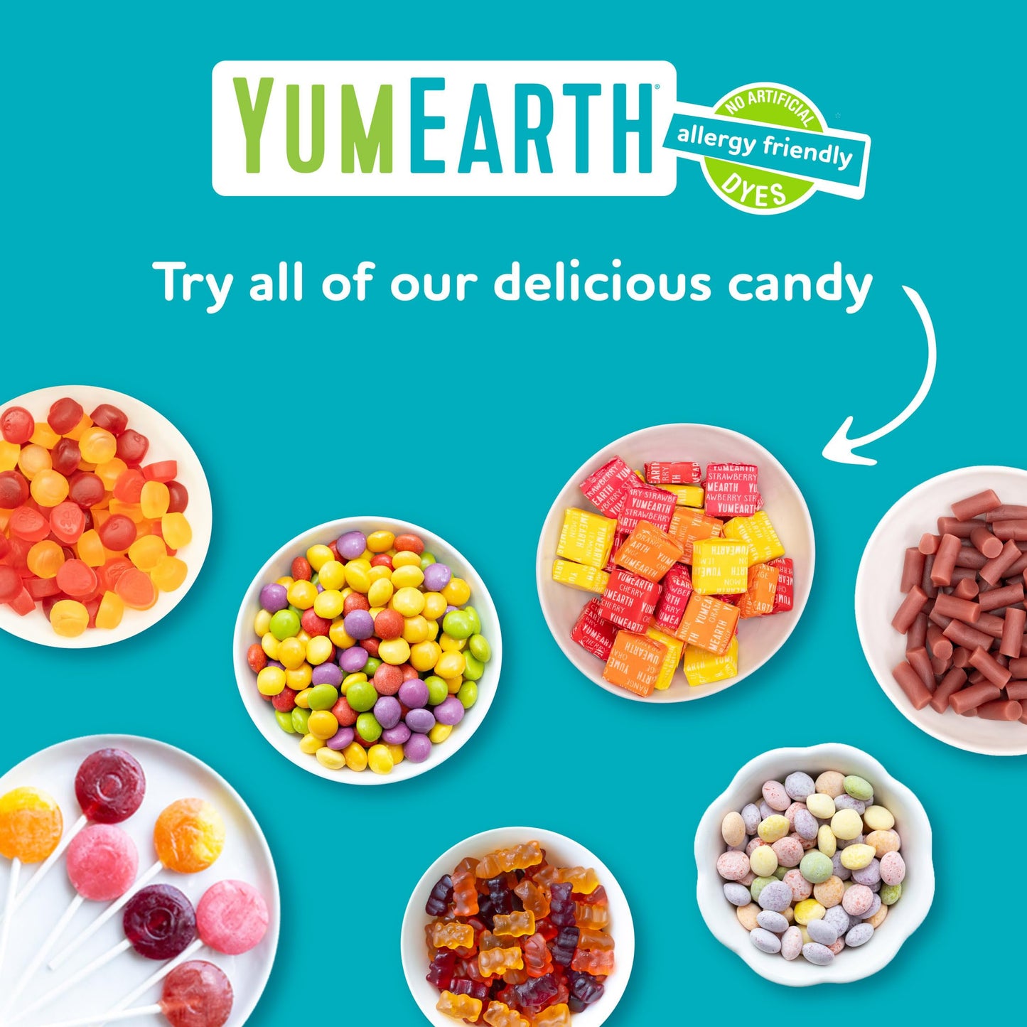 YumEarth Organic Variety Box - Jelly Beans, Giggles, Chewys, Sour Littles - Allergy Friendly (Top 9 Free), No Artificial Dyes, Non GMO, Gluten Free, Vegan -Individually Wrapped (Pack of 20)