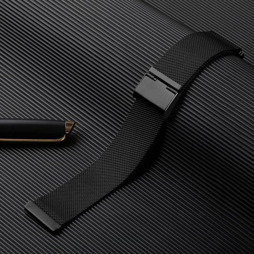 Maledan Metal Band Compatible with Fitbit Versa 2 Bands for Men Women, Adjustable Stainless Steel Mesh Loop Replacement Accessories for Fitbit Versa/Lite Smart Watch, Black