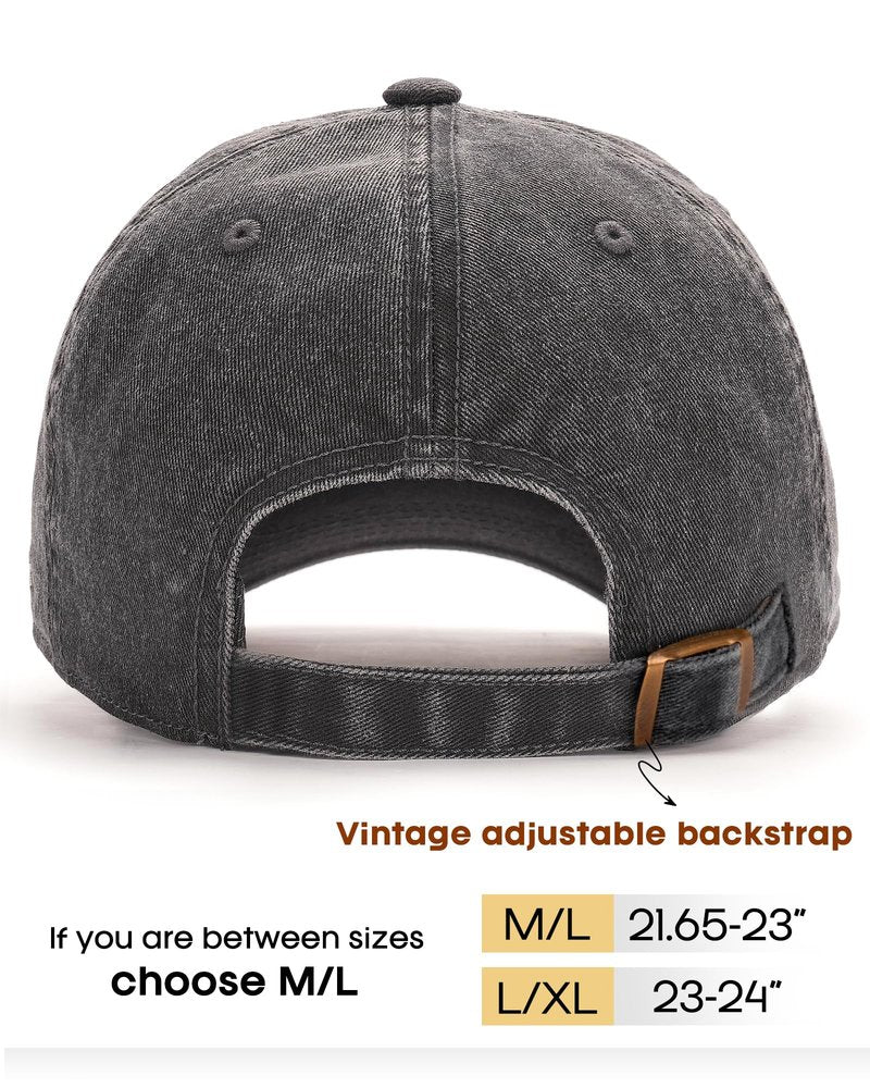 FURTALK 3 Packs Unisex Vintage Washed Cotton Distressed Baseball Cap Low Profile Adjustable Dad Hat, Black+Green+Wine Red, Size M