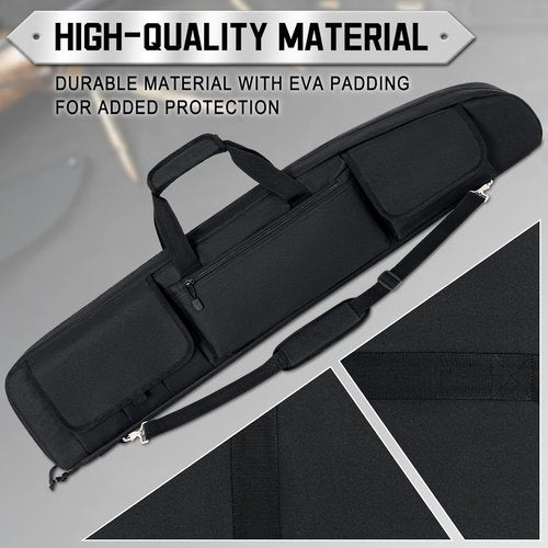 DULCE DOM Double Rifle Case - Tactical Soft Gun Bag with Movable Divider | 36-48 Inch, Ideal for Range & Hunting