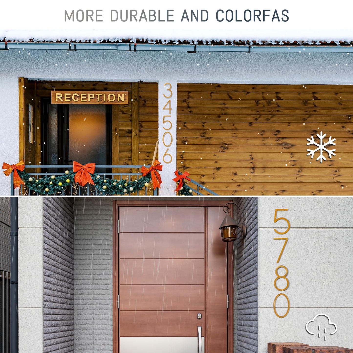 VONDERSO 6 Inch Floating House Numbers for Outside,Modern Metal Address Number 1,Durable Weather-Resistant Gold Powder Coated Finish,No Fading (Gold)